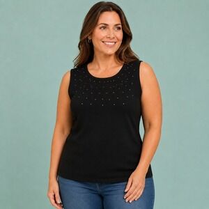 Hampshire Studio Black Sweater Women's Large Celestial Whimsigoth Office Siren